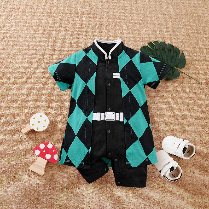 Cartoon Jumpsuit Full Cotton Thin Section Pullover Rompers Long Sleeve Jumpsuit, Climbing Suit