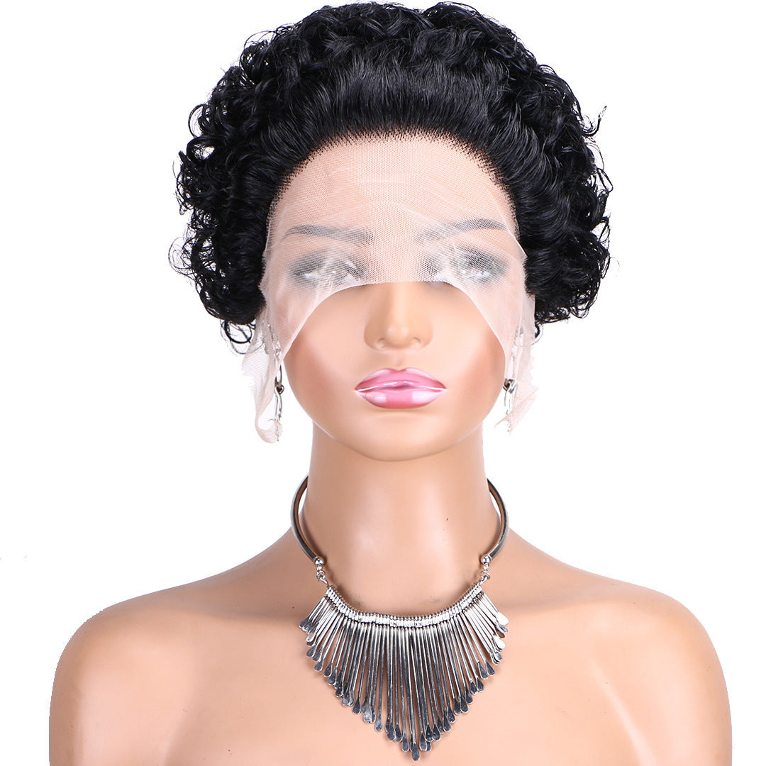 Women's Small Front Lace Synthetic Wigs Wig Short Curly Hair