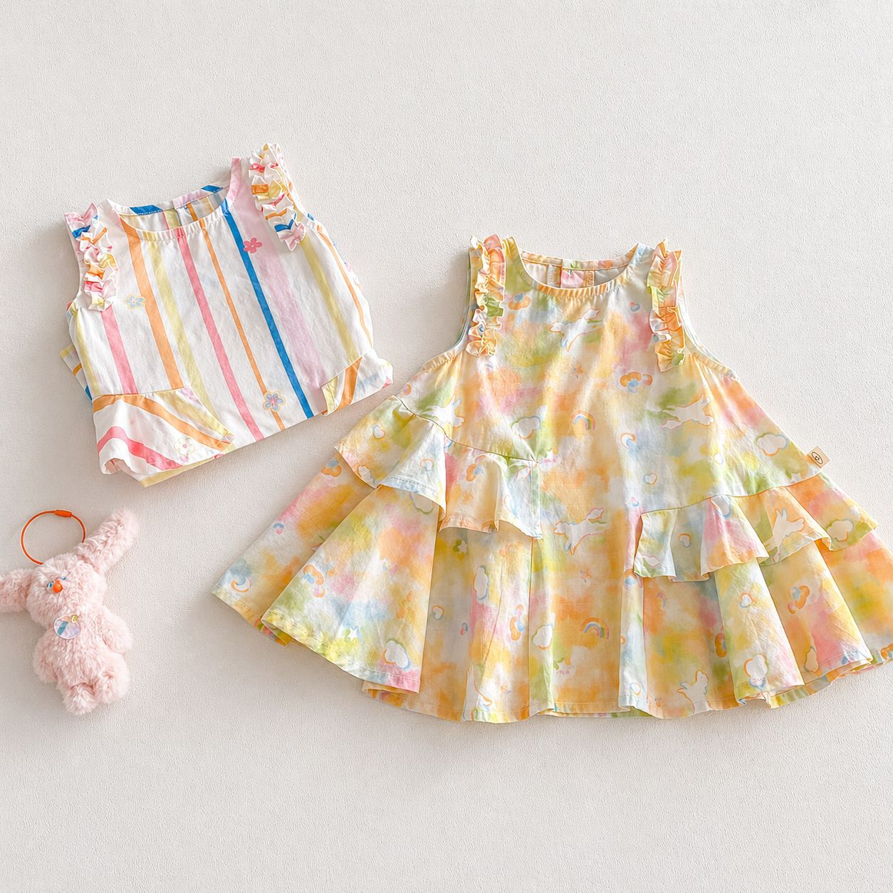 Children's Design Princess Summer Printed Rabbit Clothing Children's Dress
