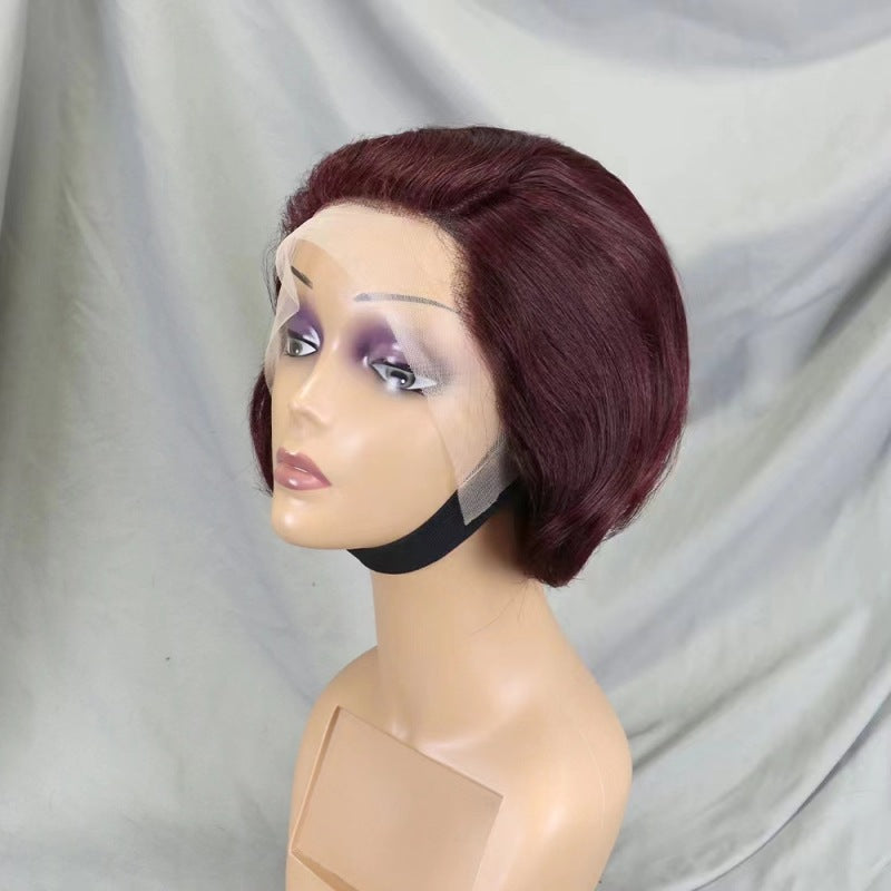 Frontal Pixie Bob Human Color Lace Real Hair Wig