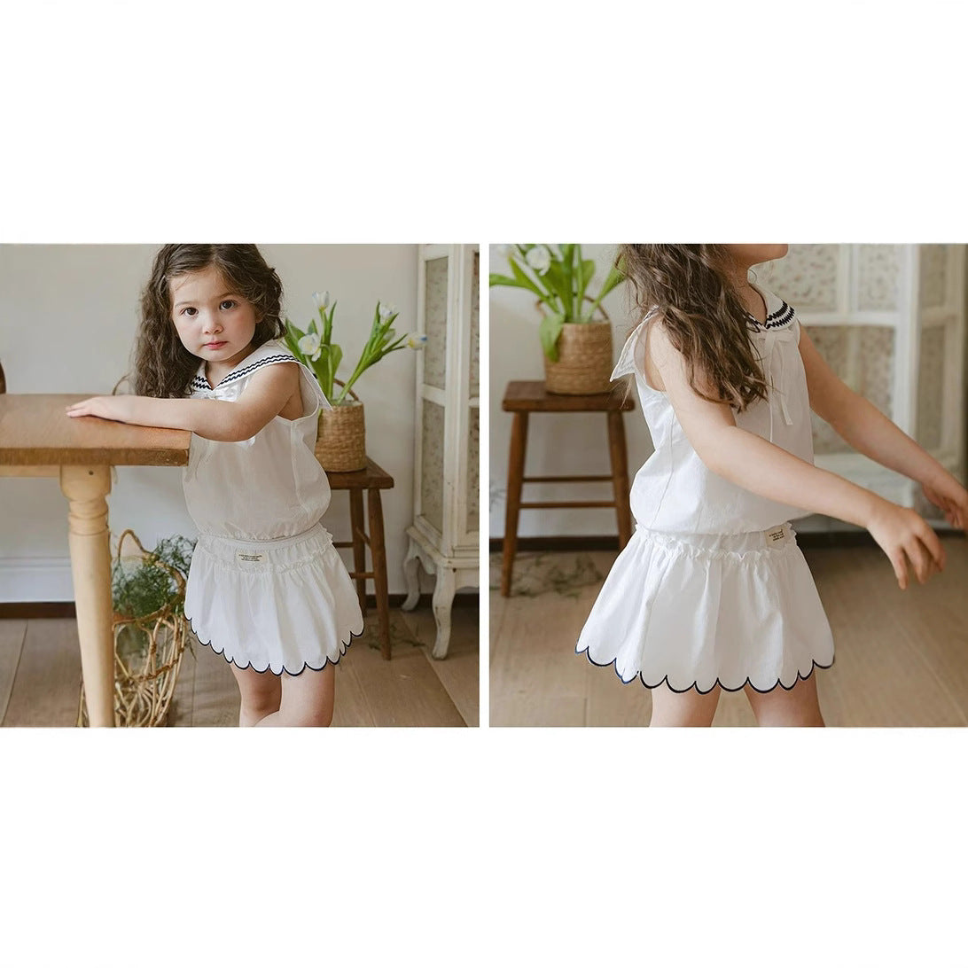 Strawberry Shan Sweet Art Style Lapel Cute Bow Children's T-shirt