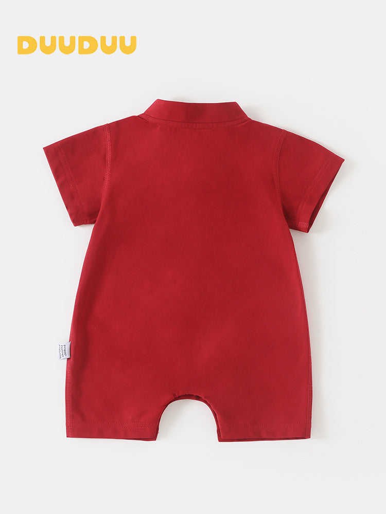 One Month Old Jumpsuit Summer Short Sleeve Thin Romper Jumpsuit, Climbing Suit