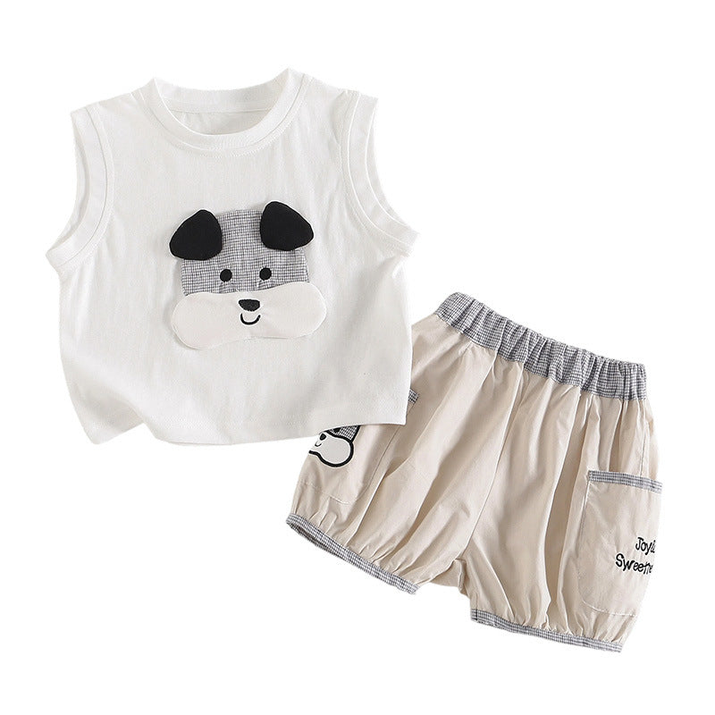 Children's Summer Sleeveless Trendy Fashion Clothes Boy Handsome Children's Suit