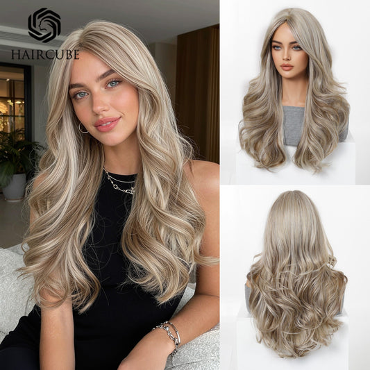 Cover Mixed Golden Curly Hair Big Wig Long Curls