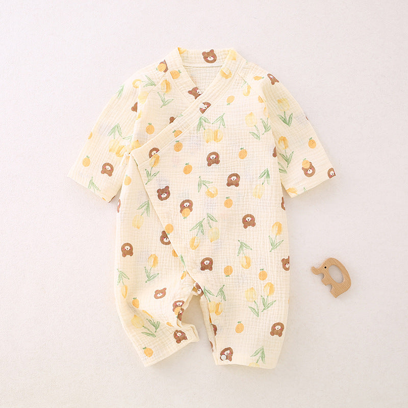 Pure Cotton Gauze Jumpsuit Class Thin Breathable Summer Air Conditioning Jumpsuit, Climbing Suit