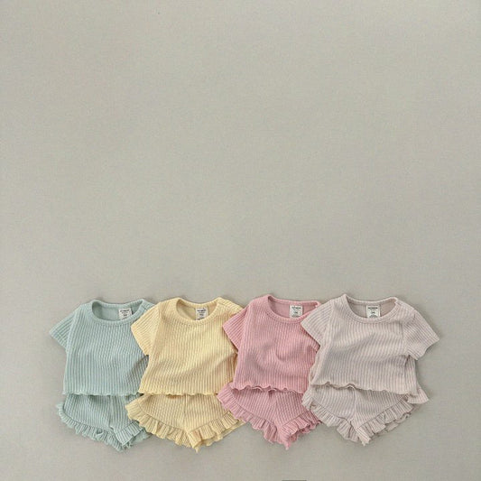 Children's Korean Style Clothing Thin Lace Short Sleeve Children's Suit