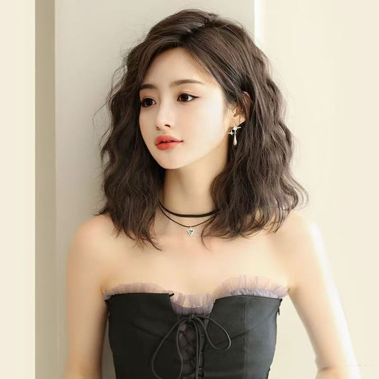 Fake Natural Western Style Small Curls Full Top Lazy Wig Short Curly Hair