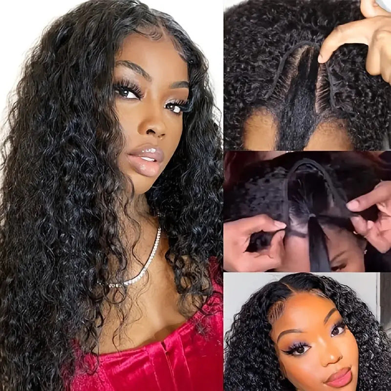 Women's Fashion Front Lace Small Curly Hair Wig Long Curls