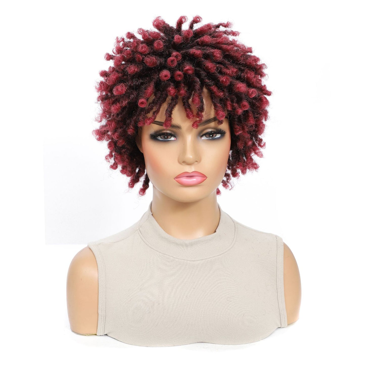African Head Sleeve Curved Fluffy Explosion Wig Short Curly Hair