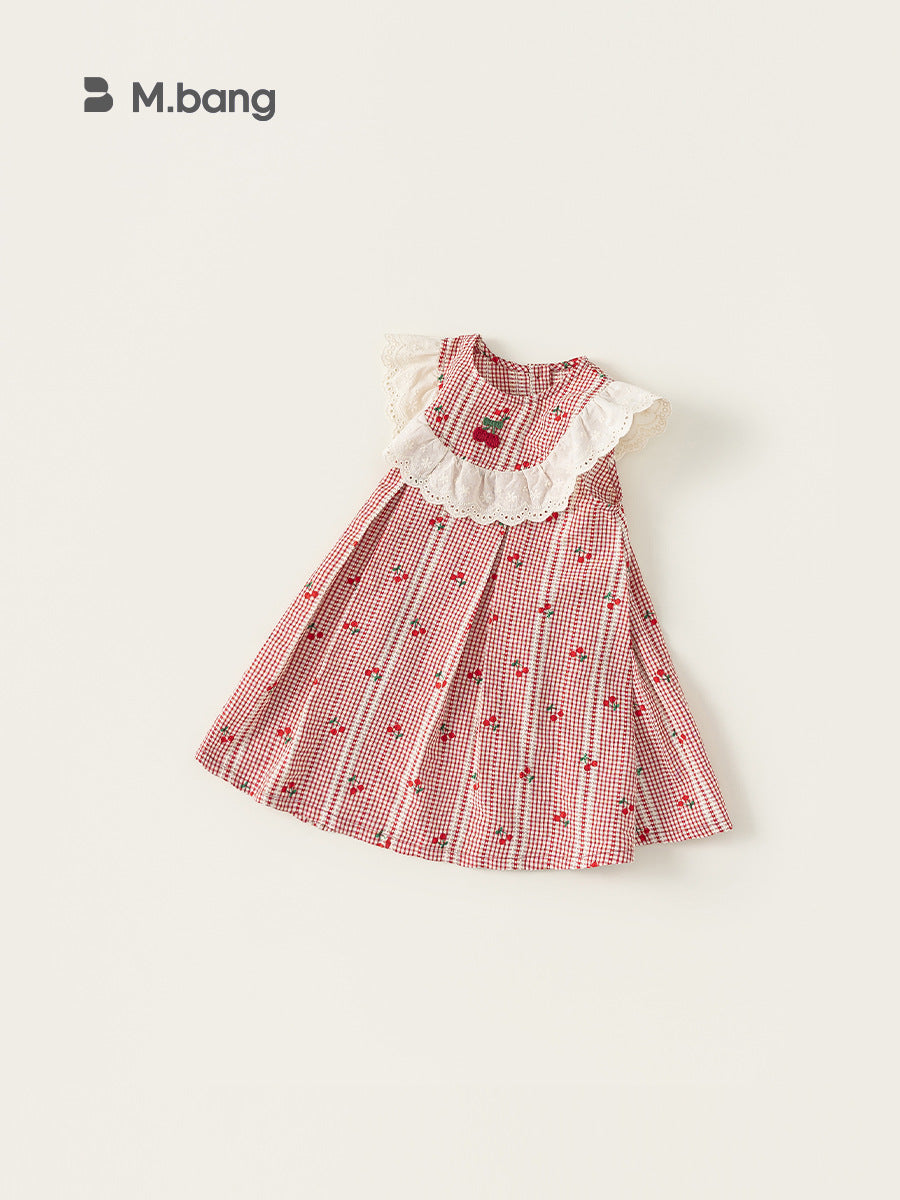 Children's Woven Clothing Female Skirt Stitching Lace Sweet Summer Children's Dress