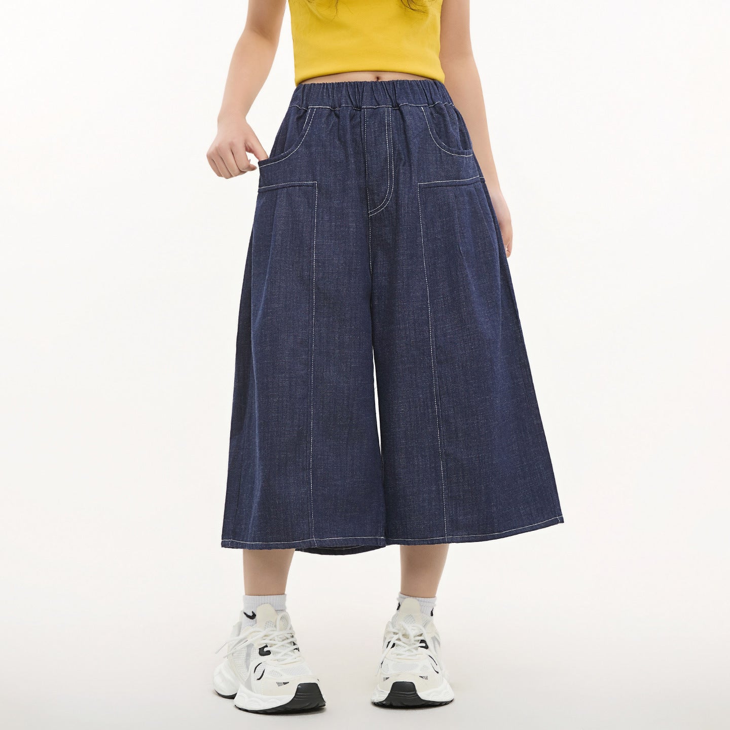 Denim Cropped Summer Clothing Large Size Loose Thin Green Little Children's Pants