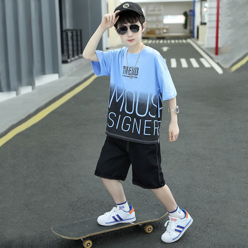 Children's Summer Set Trendy Handsome Fashionable Clothing Short-sleeved Children's Suit
