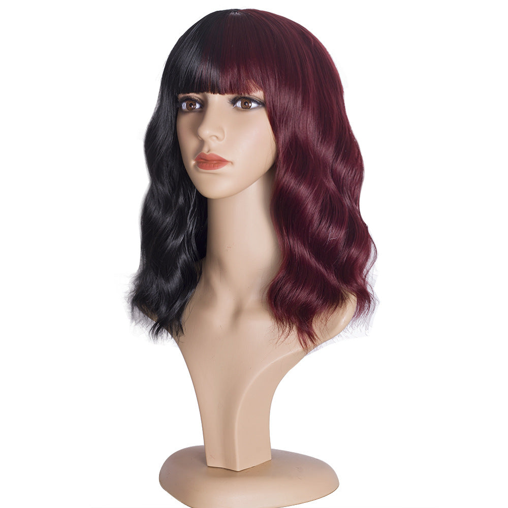 Chemical Fiber Head Cover Color Optional Wig Short Curly Hair