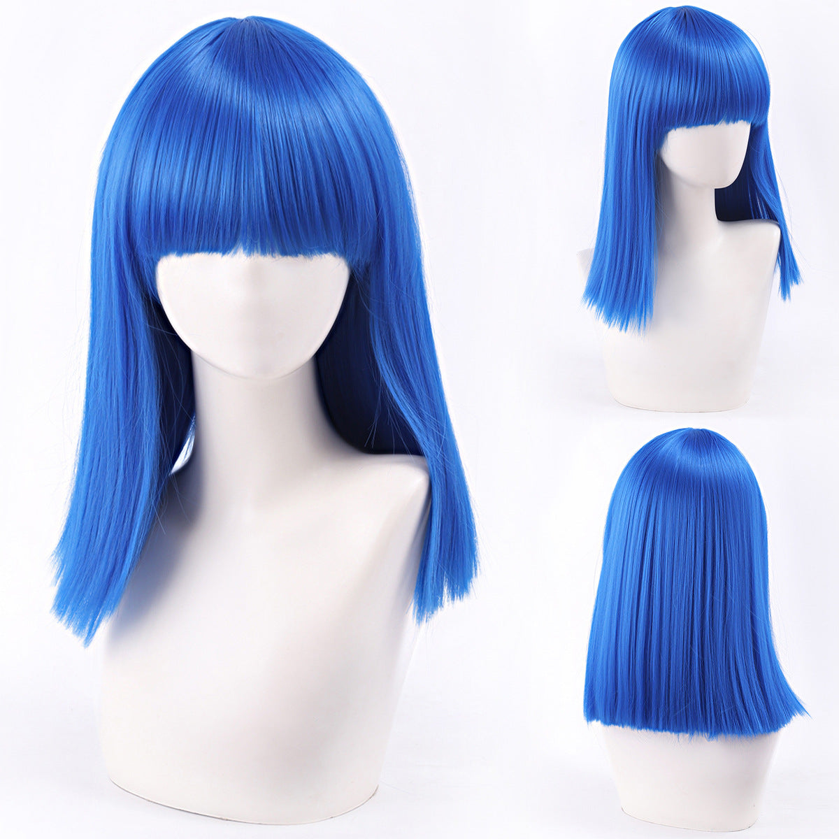 Green Gray Beige Black Red Pink Bangs Anime Nightclub Female Cos Wig