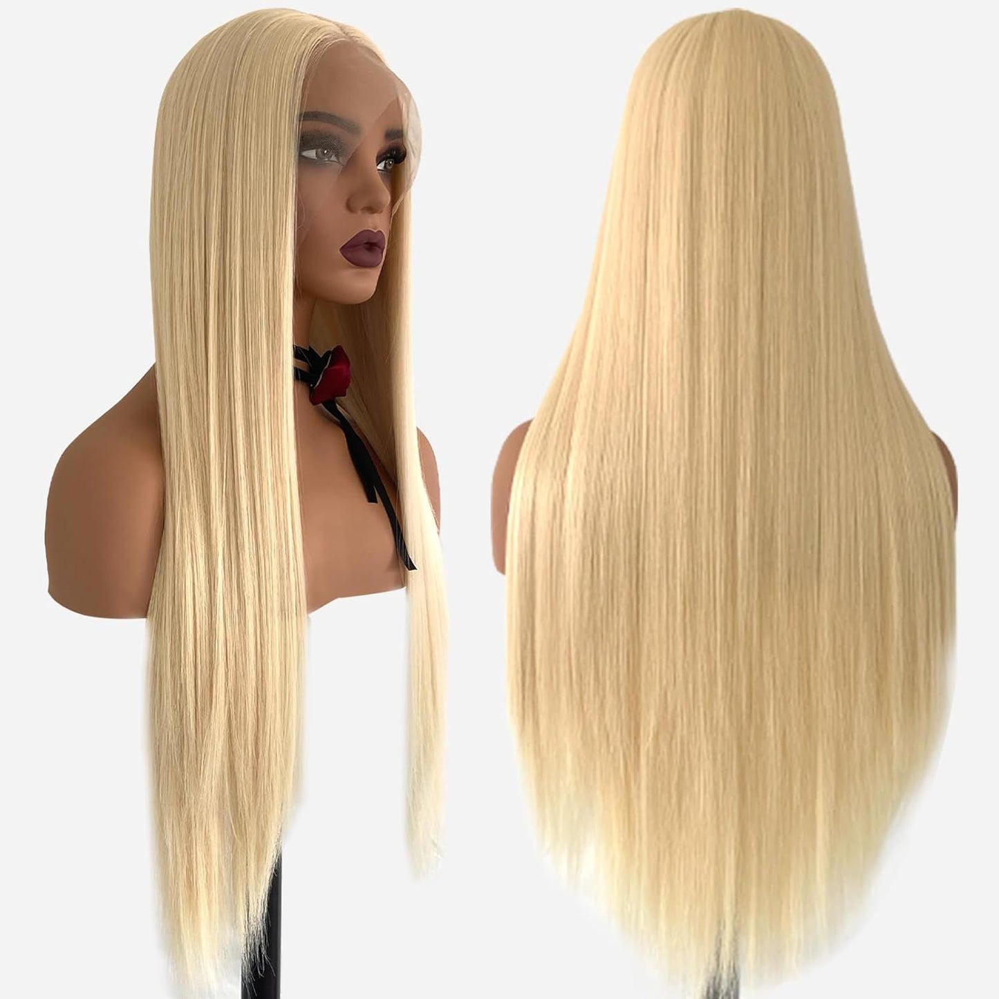 Full Top Chemical Fiber Hair Front Long Straight Wig