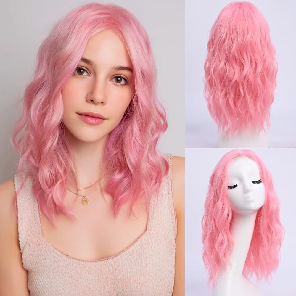 Medium Gradient Golden Curly Hair Female Big Wave Wig Long Curls