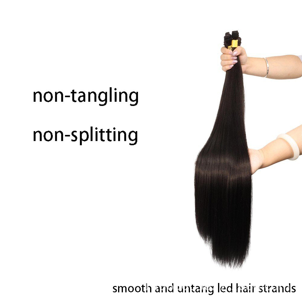 Hair Weft Set Korean Silk Chemical Fiber Long Straight Wig
