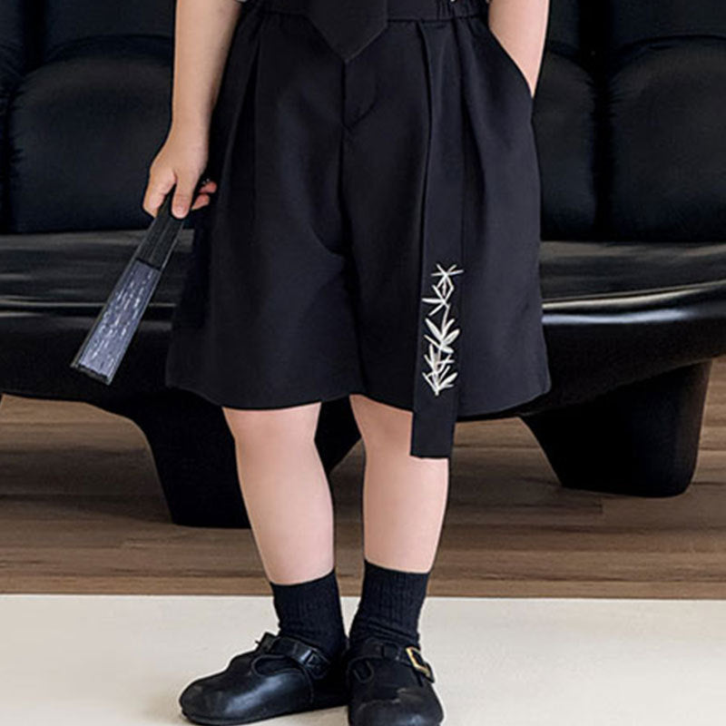 Children's Set Summer Fashion Preppy Style Suit Dress Children's Pants