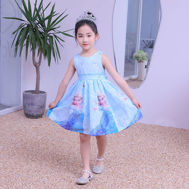 Children's Princess Elsa Cotton Sleeveless Vest Summer Children's Dress