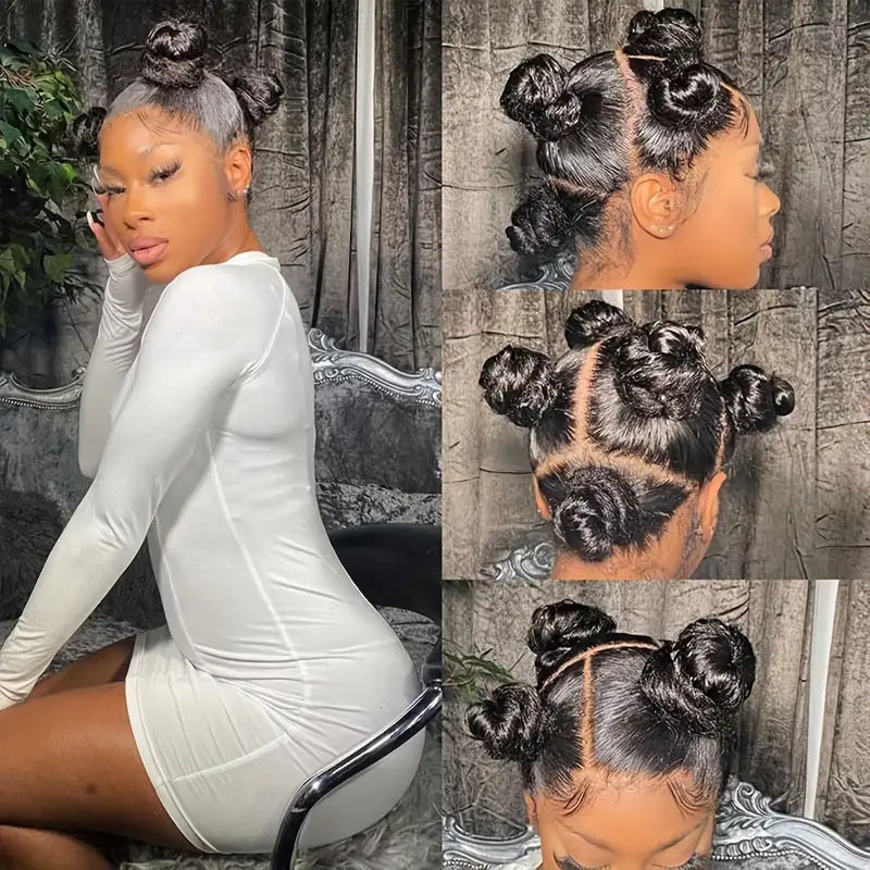 Front Lace Straight Hair Chemical Fiber Wig Long Curls