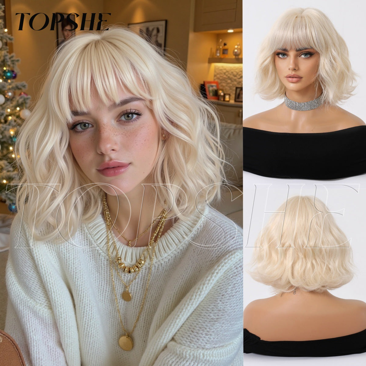 Female Korean Style Valgus Small Curls Lazy Wig Short Curly Hair
