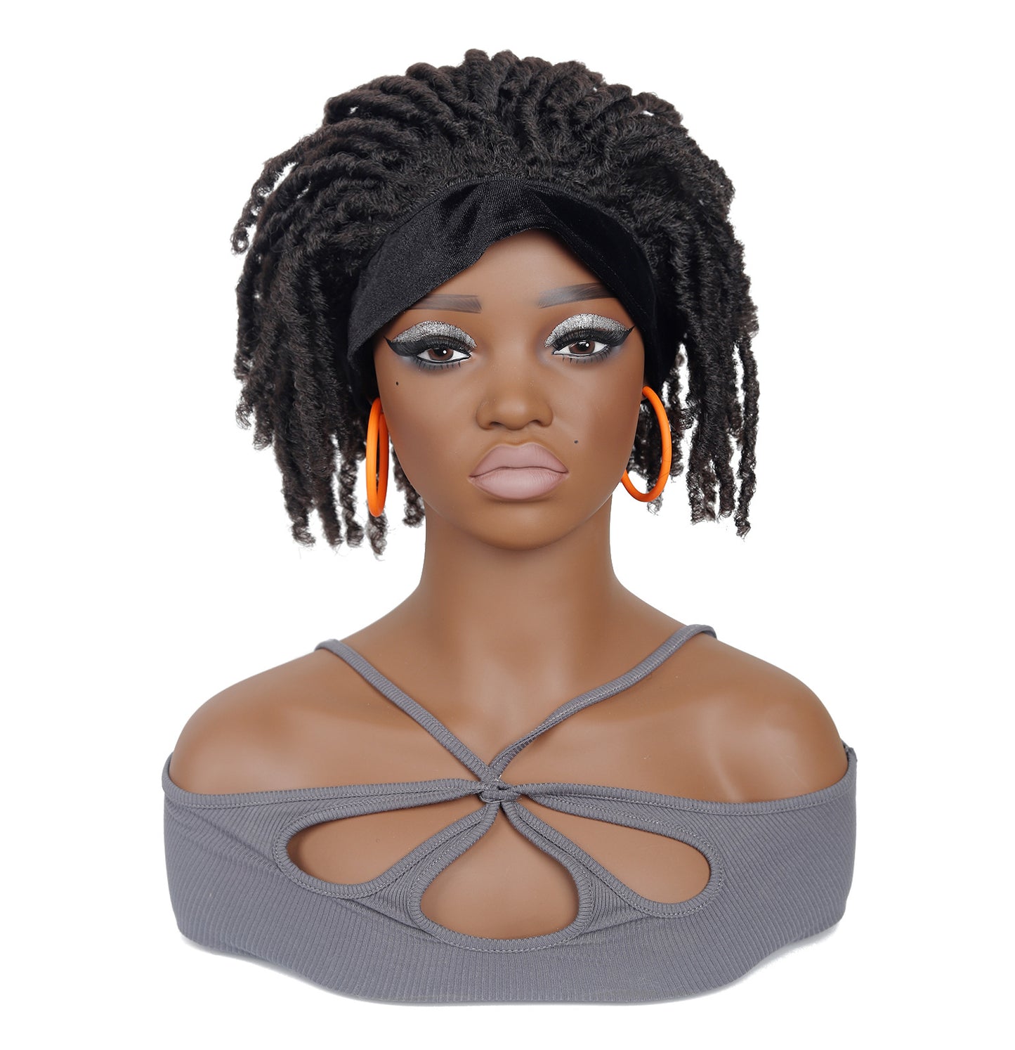 Women's Explosion Head Cover African Tube Qu Hollow Curler Wig Short Curly Hair