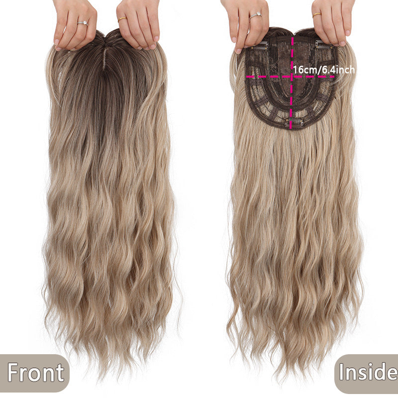 Hair Piece Water Ripple Long Curly Chemical Fiber Head Covering Wig Ponytail