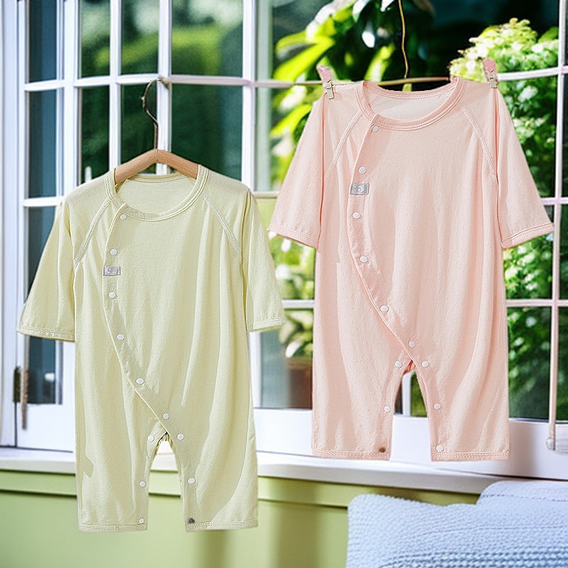 Summer Thin Long Sleeve Breathable Clothes In Air-conditioned Room Romper Jumpsuit, Climbing Suit