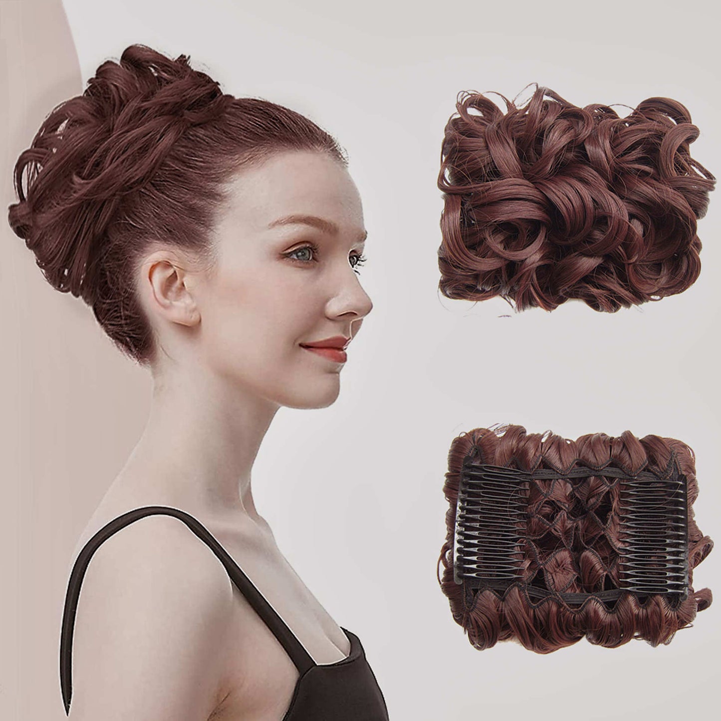 Women's Synthetic Hair Bag Comb Curly Multicolor Elastic Wig Ponytail