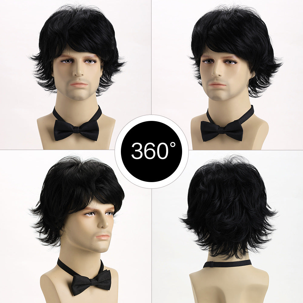 Men's Synthetic Wigs Male Fashion Short Curly Men's Wig