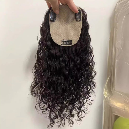 Women's Replacement Piece Head Top Tie Needle Hairpiece Simulation Scalp Wig