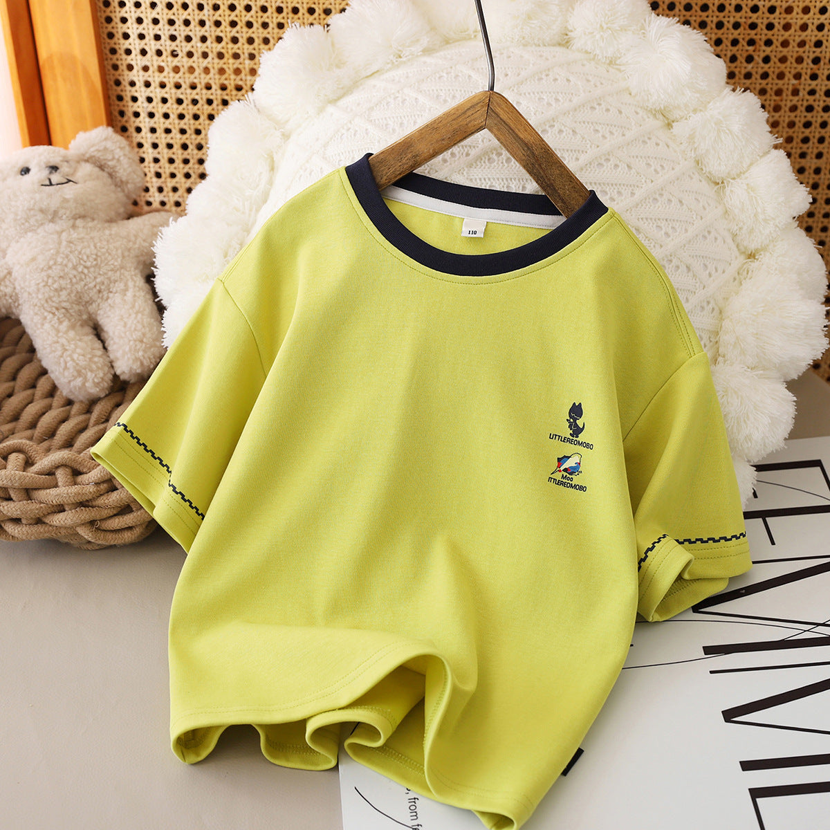 Children's Chivalrous Bear Boy's Short-sleeved Cotton Top Children's T-shirt