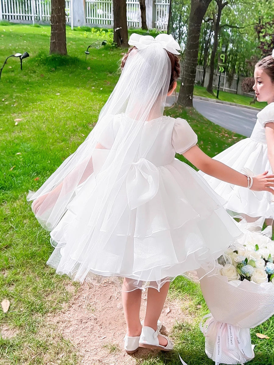 Children's Wedding Cake Pettiskirt Princess Birthday Host Light Children's Dress
