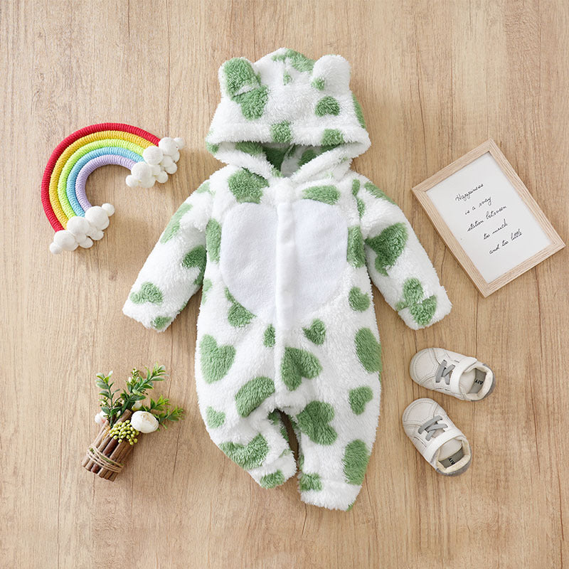 Winter Flannel Jumpsuit Cartoon Fleece-lined Going Out Jumpsuit, Climbing Suit
