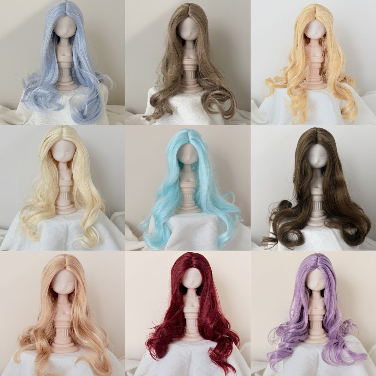 Doll Optional Medium Long Curly Hair Cos Wig