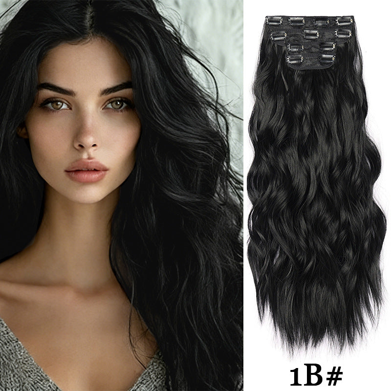 Hairpiece Clip Hair Extension Card Invisible Wig Long Curls