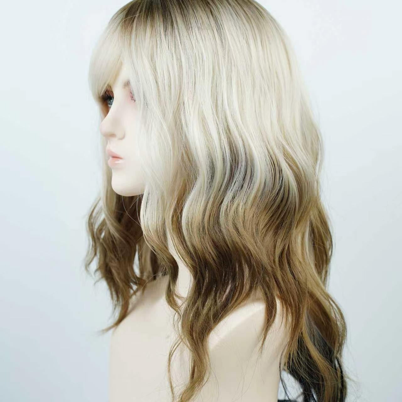 Bangs Dyed Water Ripple Long Curly Other Wig