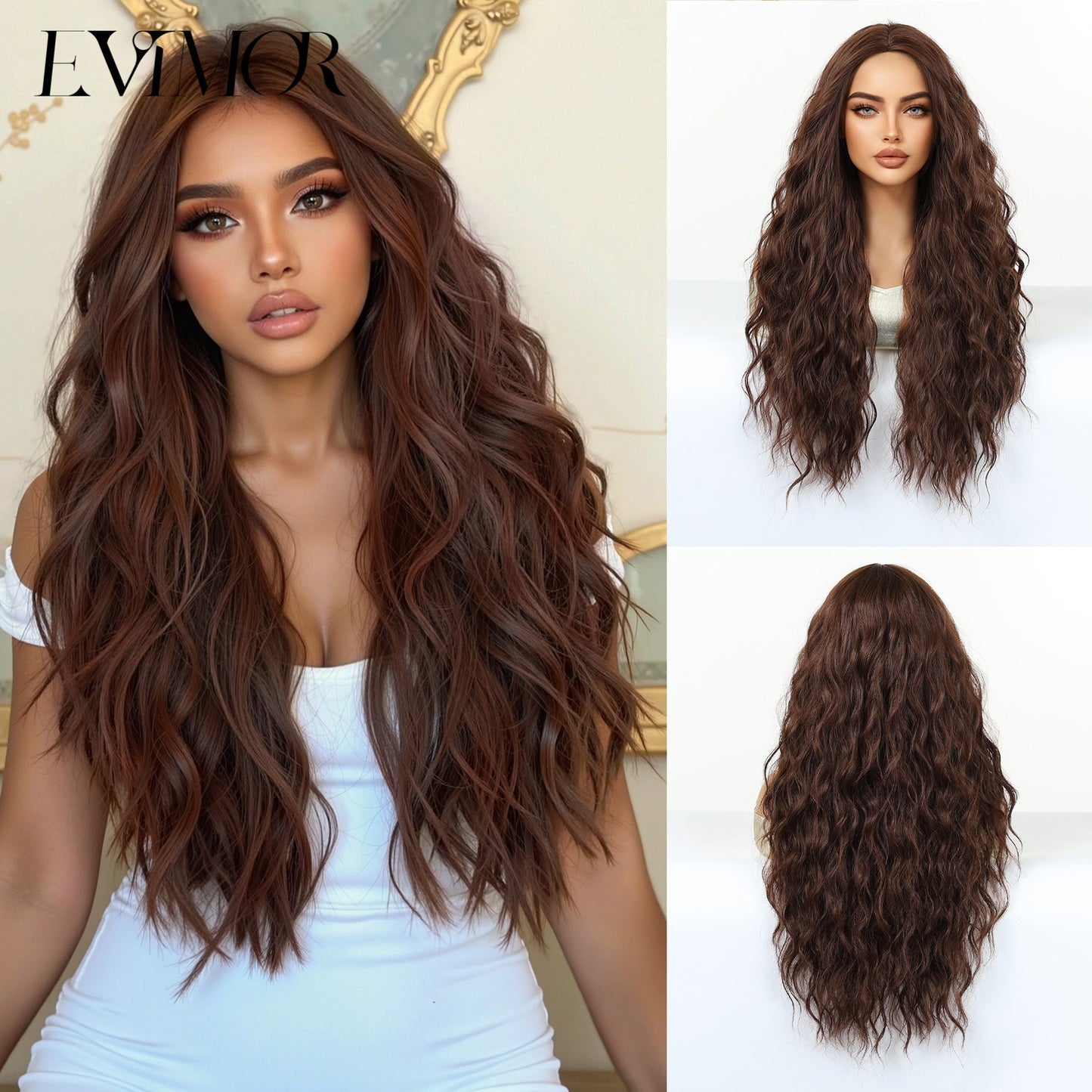 Women's American Curly Inch Fluffy Hair Simulation Natural Wig Long Curls
