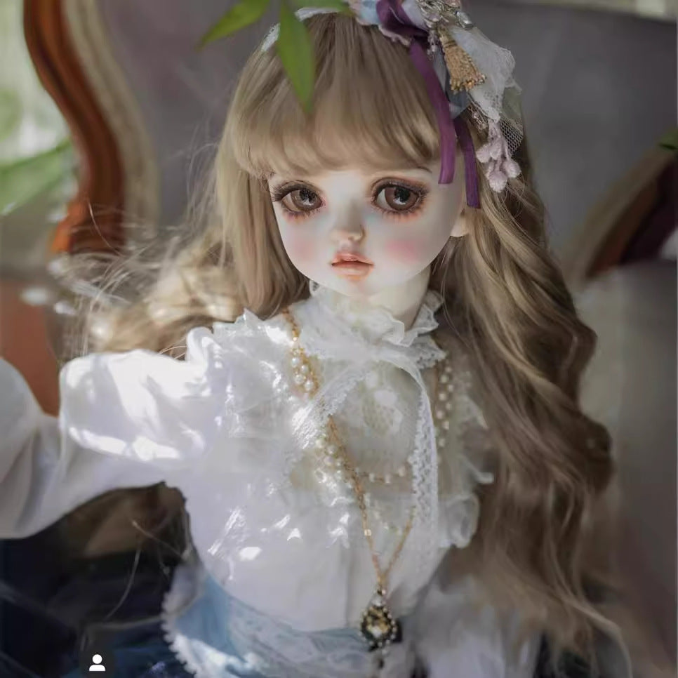 Points Kitty Doll Simulation Toy Birthday Gift Dress Wig Long Curls