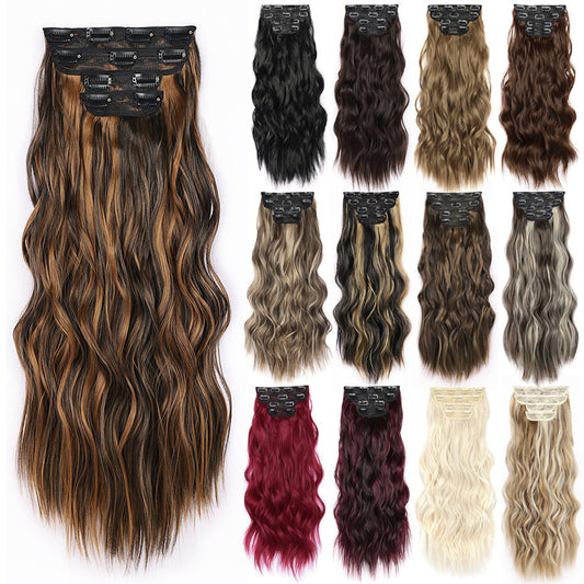 Hairpiece Clip Hair Extension Card Invisible Wig Long Curls