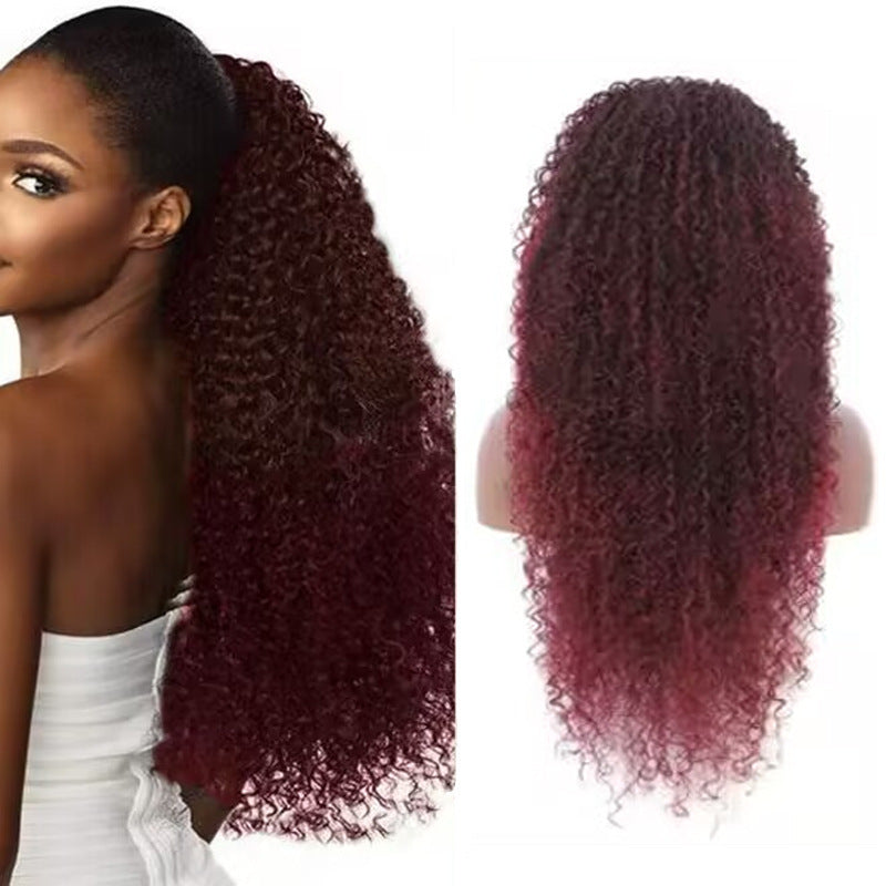 Curly Hair African Small Roll Drawstring Inch Wig Ponytail