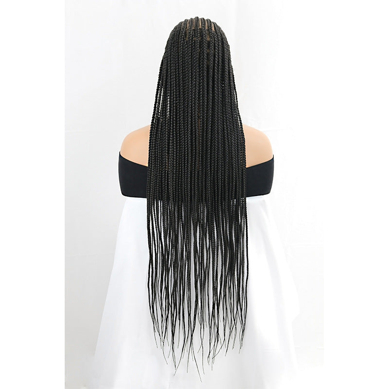 Women's Full Lace Front Ridge Corn Braid Braided Long Straight Wig