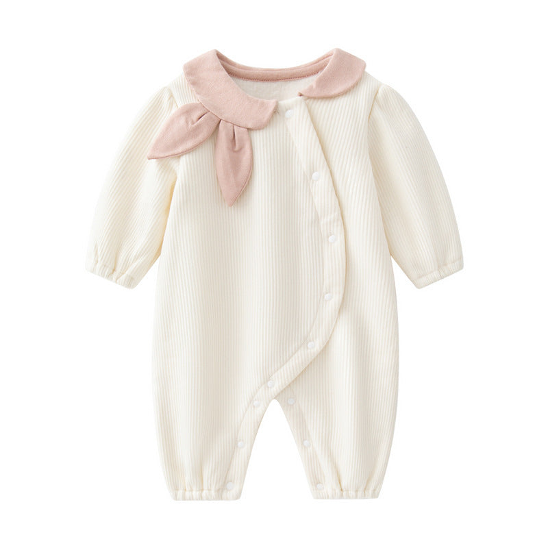 Born Rabbit Ear Lapel Jumpsuit Fleece Clothes Jumpsuit, Climbing Suit