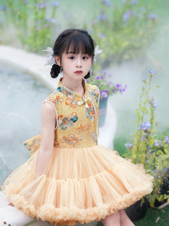 Children's National Style Skirt One-piece Pettiskirt Summer Cute Vest Children's Dress