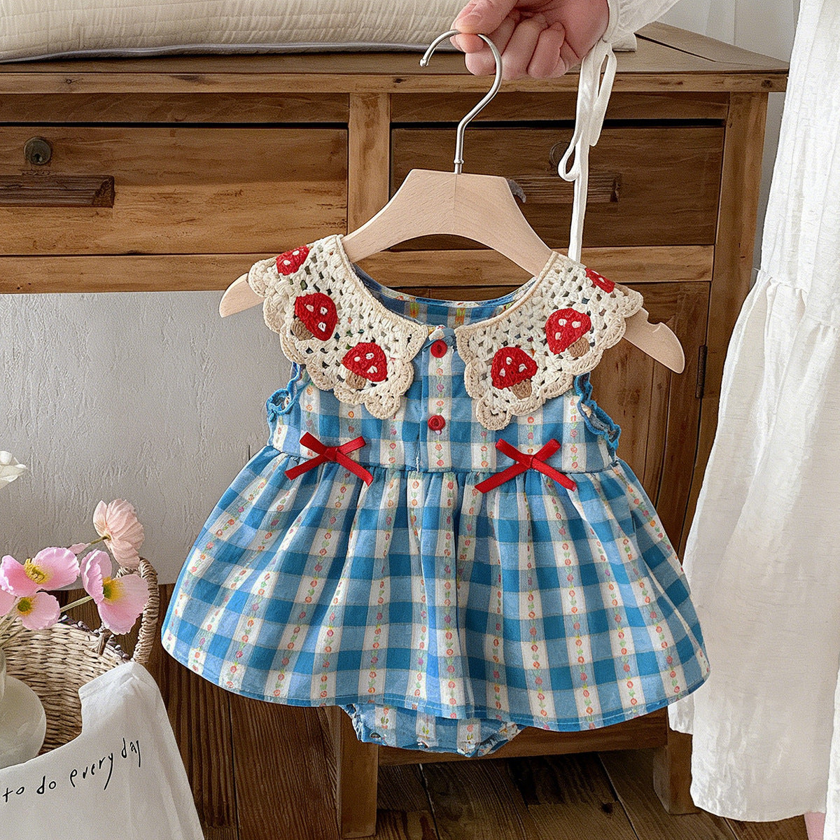 Infant Lapel Flounced Sleeve Bow Lace Collar Jumpsuit Jumpsuit, Climbing Suit
