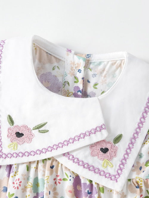 Summer First Month Old Days Floral Dress Western Jumpsuit, Climbing Suit