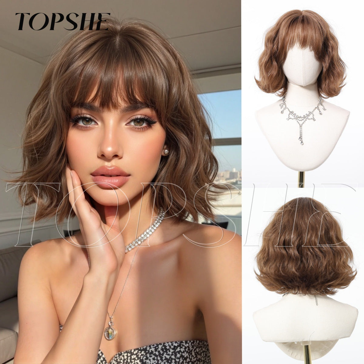Female Korean Style Valgus Small Curls Lazy Wig Short Curly Hair