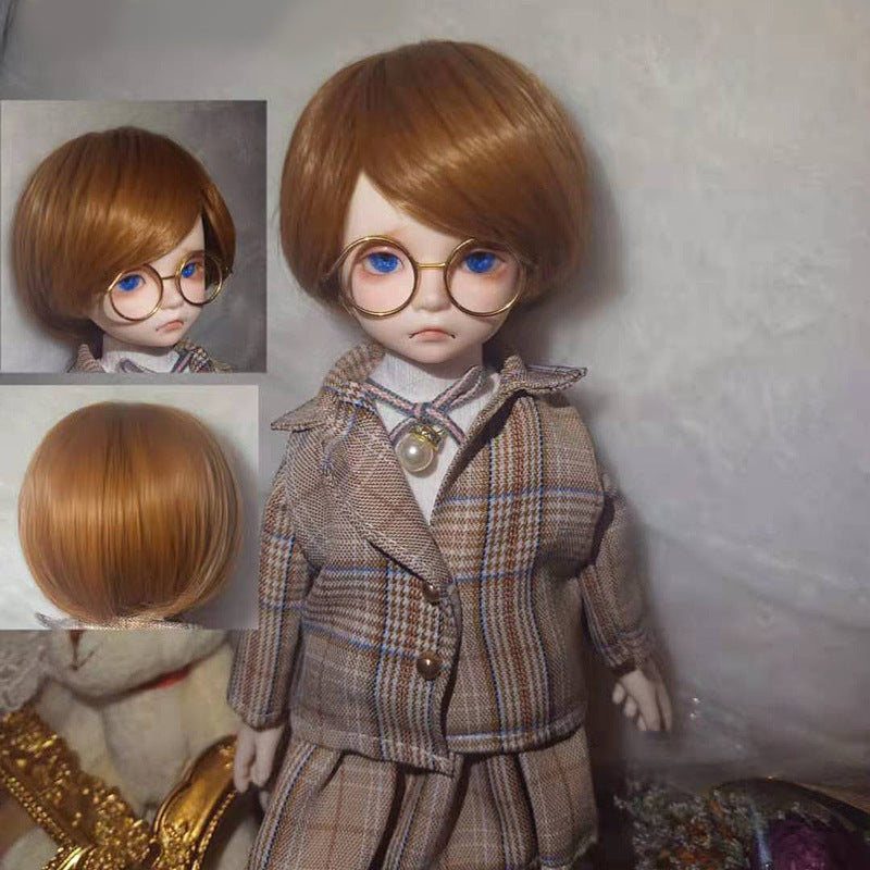 Male Female Doll Artificial Scalp Short Hair Wavy Other Wig