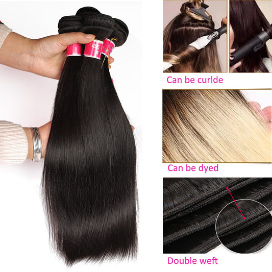Versatile New Person Straight Weft Set Real Hair Wig