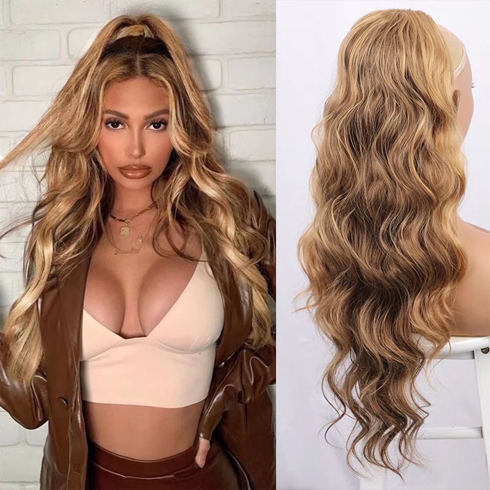 Women's Fiber Drawstring Hair Extension Big Wave Chemical Wig Ponytail